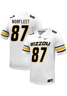 Brett Norfleet  Nike Missouri Tigers White Football NIL Name And Number Football Jersey