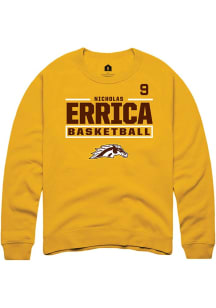 Nicholas Errica Rally Mens Gold Western Michigan Broncos NIL Stacked Box Player Crew