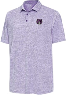 Antigua Central Arkansas Bears Mens Purple Distressed Stripe Short Sleeve Polo