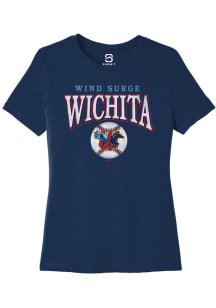 Summit Sportswear Wichita Wind Surge Womens Navy Blue Homerun Short Sleeve T-Shirt