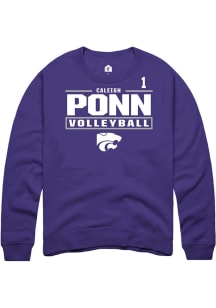 Caleigh Ponn Rally Mens Purple K-State Wildcats NIL Stacked Box Player Crew
