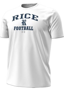 Under Armour Rice Owls White Football Performance Short Sleeve T Shirt