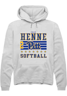 Calle Henne Rally Mens White Pitt Panthers NIL Striped Player Hood