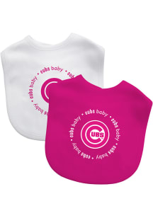 Chicago Cubs 2 pack Pink Logo Baby Bib