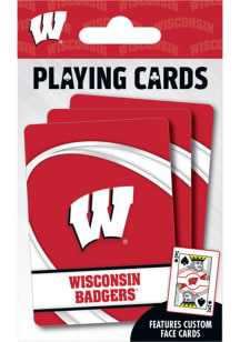 Red Wisconsin Badgers Team Logo Playing Cards
