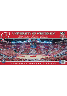Red Wisconsin Badgers Center View Panoramic 1000 pc Puzzle
