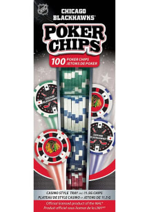 Chicago Blackhawks 100 Pc Poker Chip Set Game