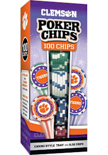 Clemson Tigers 100pc Poker Chip Set Game