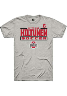 Nette-Nina Hiltunen Rally Mens Ash Ohio State Buckeyes NIL Stacked Box Player T Shirt