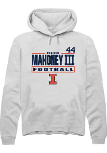 Patrick Mahoney III Rally Mens White Illinois Fighting Illini NIL Stacked Box Player Hood