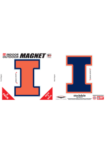 Illinois Fighting Illini Orange  6x6 2 Pack Car Magnet