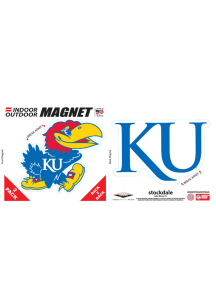 Kansas Jayhawks 6x6 2 Pack Car Magnet - Blue
