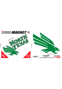 North Texas Mean Green 6x6 2 Pack Car Magnet - Green