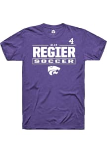 Alix Regier Rally Mens Purple K-State Wildcats NIL Stacked Box Player T Shirt