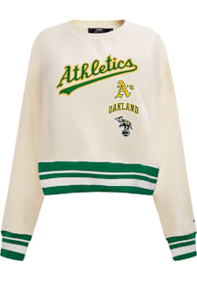 Pro Standard Oakland Athletics Womens White Retro Classic Crew Sweatshirt