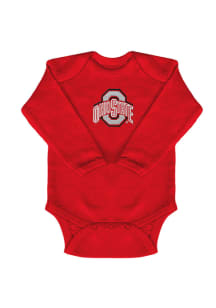Ohio State Buckeyes Baby Red Logo Long Sleeve One Piece