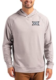 Cutter and Buck Big 12 Mens Grey Adapt Knit Hood Long Sleeve Hoodie