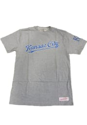 Mitchell and Ness Kansas City Royals Grey Hardy Short Sleeve Fashion T Shirt