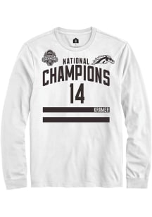Brian Kramer Mens White Western Michigan Broncos NIL 2025 National Champions Shirzee Long Sleeve P..