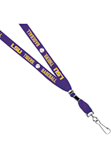 Jardine LSU Tigers 3/8 Baseball Sublimated w/Swivel Hook Lanyard - Purple