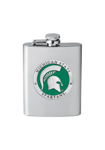Green Michigan State Spartans 8oz Pewter Logo Flask
