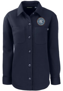 Cutter and Buck New York City FC Womens Navy Blue Roam Shirt Light Weight Jacket