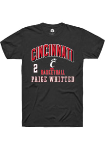 Paige Whitted Rally Mens Black Cincinnati Bearcats NIL Arch Logo Player T Shirt