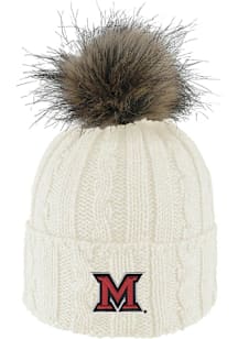 LogoFit Miami RedHawks Ivory Alps Pom Womens Knit Hat