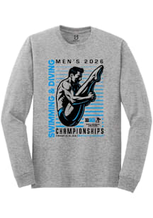 Summit Sportswear Big Ten Grey 2026 Men's Swimming & Diving Championships Long Sleeve T Shirt