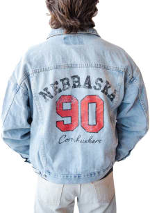 Womens Nebraska Cornhuskers Light Blue Gameday Social Higgins Light Weight Jacket