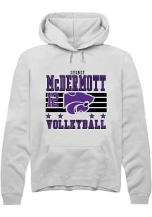 Sydney McDermott Rally Mens White K-State Wildcats NIL Striped Player Hood