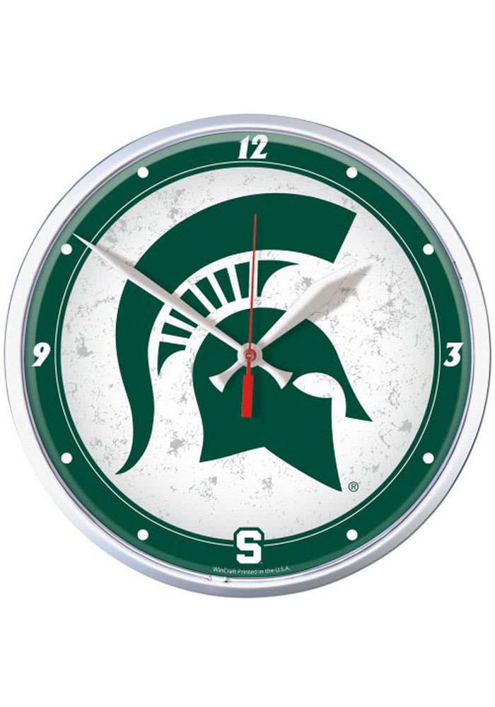Michigan State Spartans 12.75in Round Wall Clock