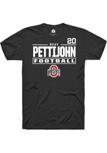 Riley Pettijohn Black Ohio State Buckeyes NIL Stacked Box Short Sleeve T Shirt