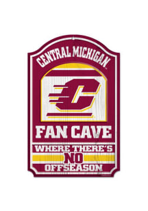 Central Michigan Chippewas 11X17 Fan Cave Wood Sign