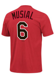 Stan Musial St Louis Cardinals Red Musial Short Sleeve Player T Shirt