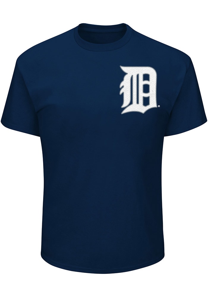 Majestic Detroit Tigers Navy Blue Wordmark Short Sleeve T Shirt