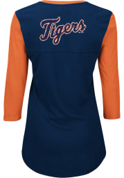 Majestic Detroit Tigers Womens Navy Blue Above Average Long Sleeve T-Shirt