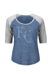 Majestic Kansas City Royals Womens Blue Athletic Greatness Scoop T-Shirt