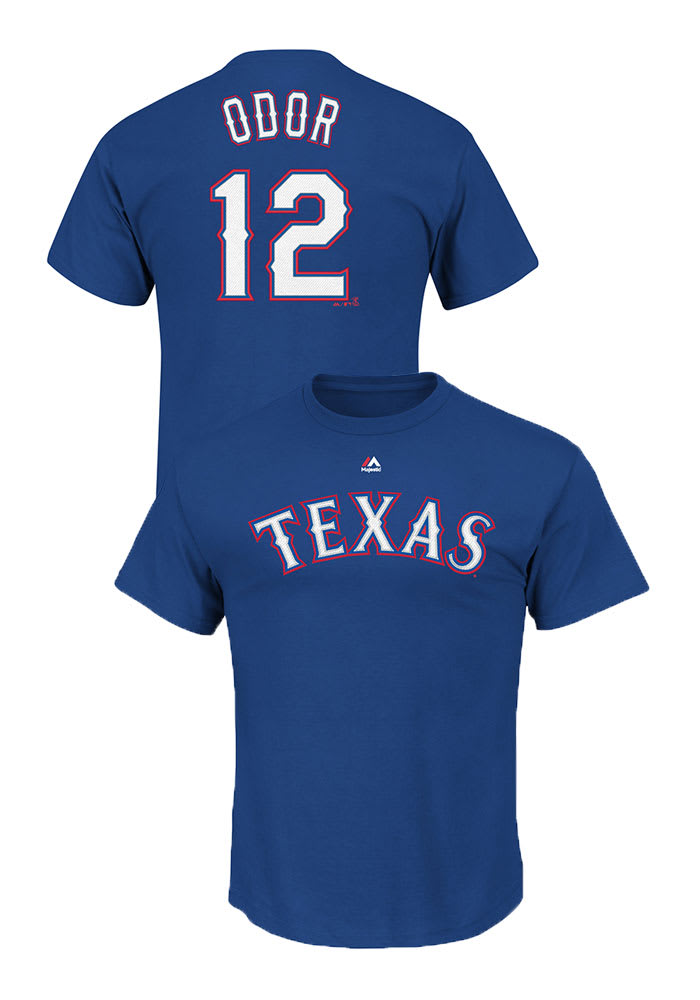 Rougned Odor Texas Rangers Blue Name and Number Short Sleeve Player T Shirt