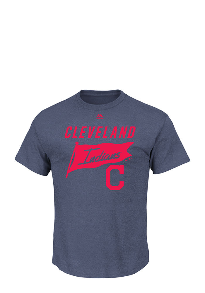 Majestic Cleveland Indians Navy Blue Again Next Year Short Sleeve T Shirt
