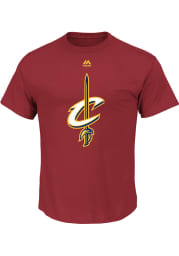 Majestic Cleveland Cavaliers Maroon Logo Short Sleeve T Shirt