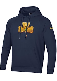 Under Armour Notre Dame Fighting Irish Mens Navy Blue Football Freeman Emerald Shillelagh Shamrock..