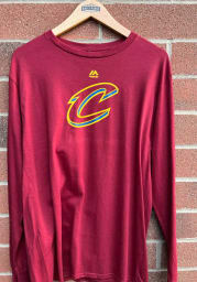 Majestic Cleveland Cavaliers Maroon Logo Long Sleeve T Shirt