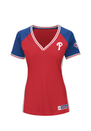 Philadelphia Phillies Womens Majestic League Diva Fashion Baseball Jersey - Red