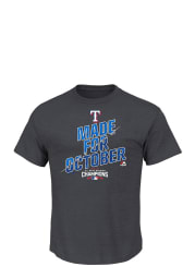 Majestic Texas Rangers Grey Locker Room Short Sleeve T Shirt