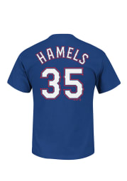 Cole Hamels Texas Rangers Blue Name and Number Short Sleeve Player T Shirt