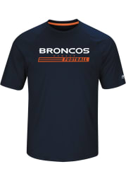 Majestic Denver Broncos Navy Blue Fanfare Short Sleeve T Shirt