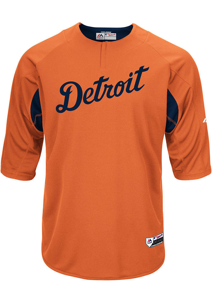 Detroit Tigers Majestic Big & Tall Quarter-Zip Two-Tone Pullover Jacket -  Navy/Orange