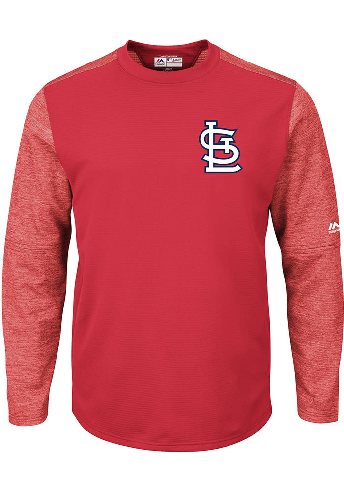 Majestic St Louis Cardinals Mens Red On-Field Tech Long Sleeve Sweatshirt