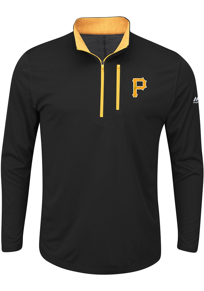 Majestic Pittsburgh Pirates Mens Black Six Four Three Long Sleeve 1/4 Zip Pullover